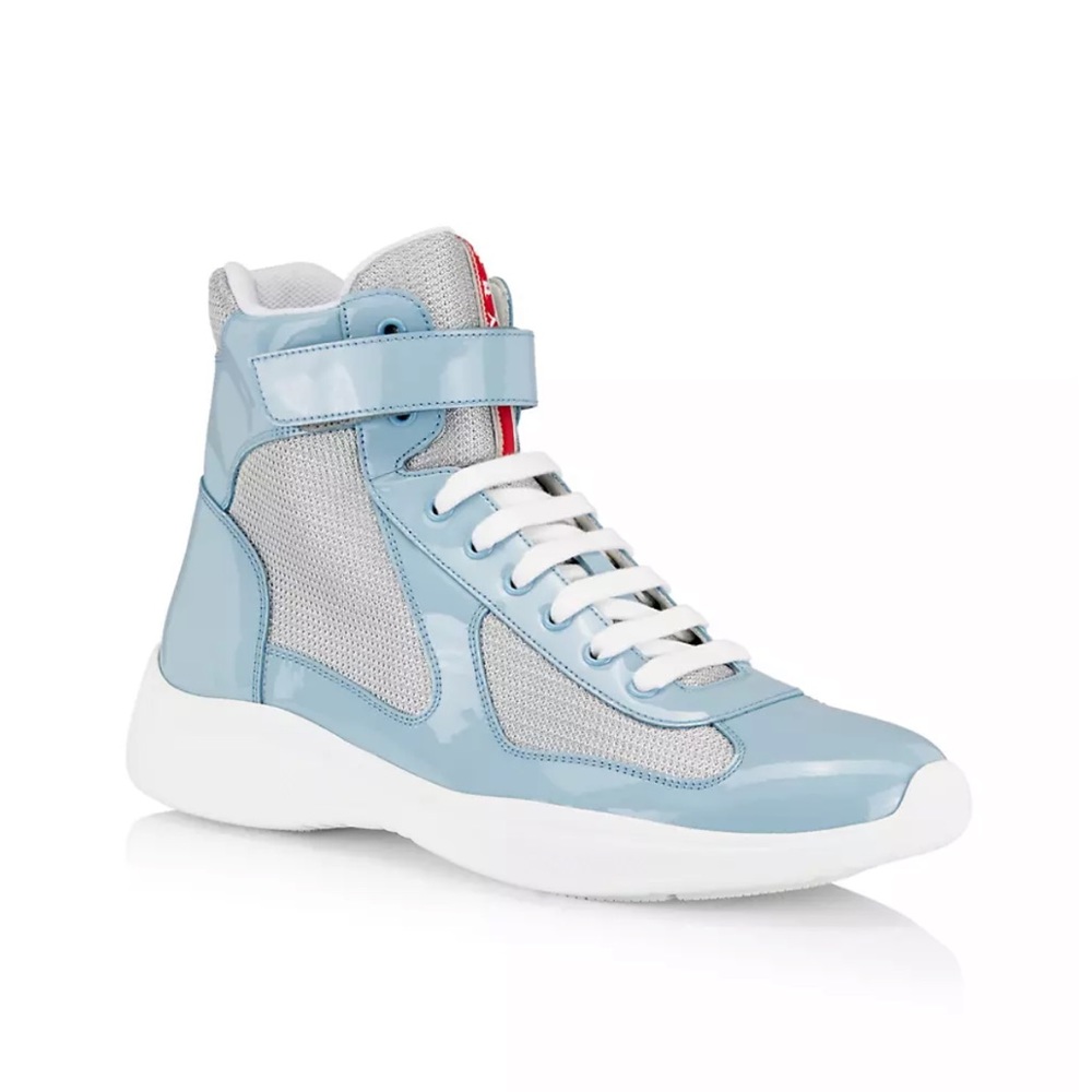 NWT Prada America's Cup High-Top Patent Leather Sneakers